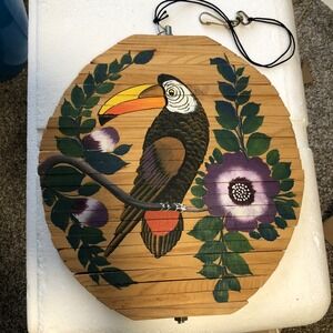 Wood Wind Spinner with Toucan painted On
